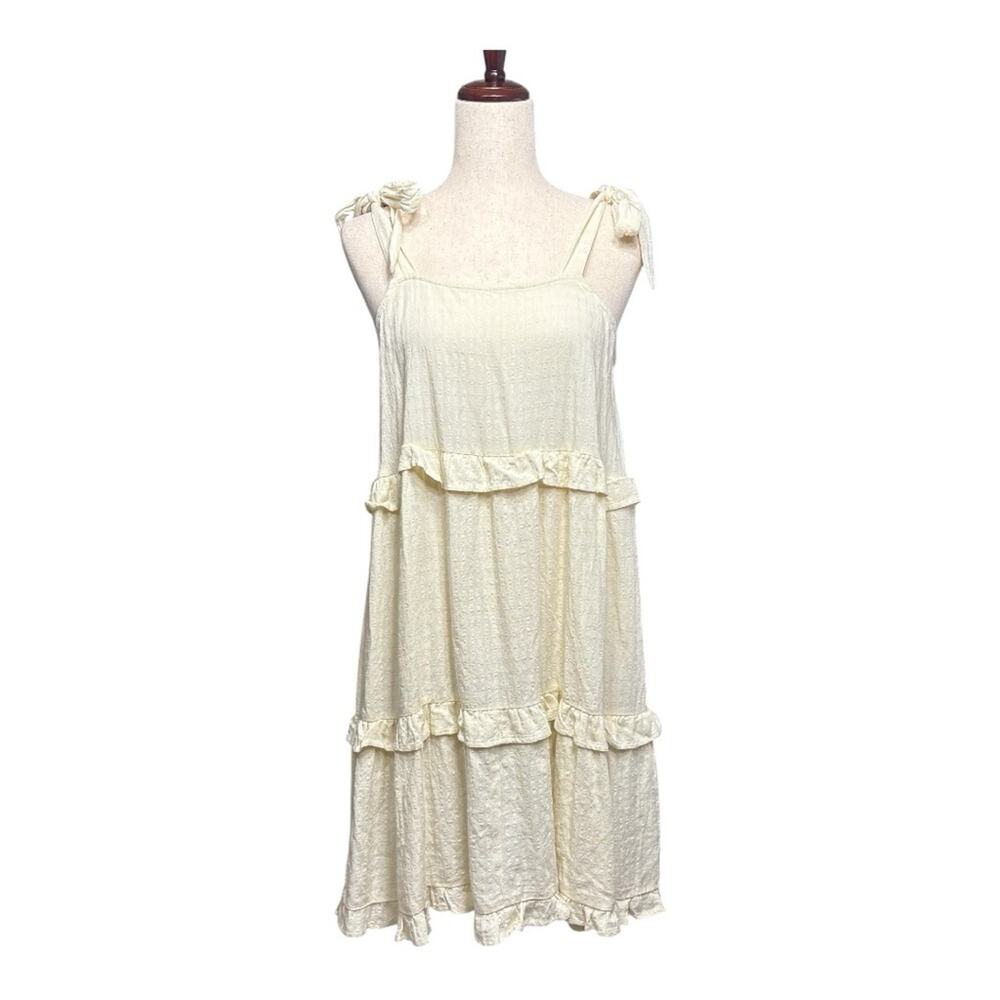 Rylee + Cru Ivory Textured Knit Sundress Size XL WW0950